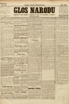 Głos Narodu (wydanie popołudniowe). 1914, nr 215