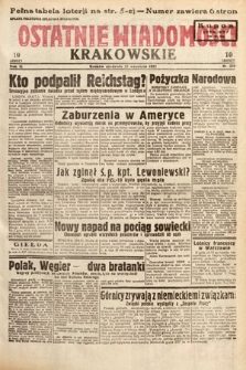 Ostatnie Wiadomości Krakowskie. 1933, nr 258