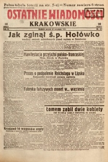 Ostatnie Wiadomości Krakowskie. 1933, nr 263