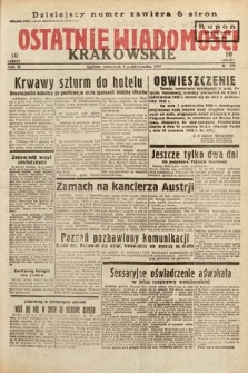 Ostatnie Wiadomości Krakowskie. 1933, nr 276