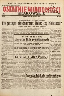 Ostatnie Wiadomości Krakowskie. 1933, nr 308