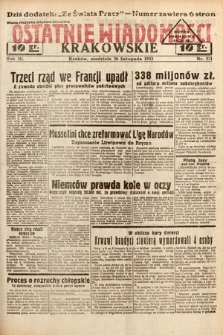Ostatnie Wiadomości Krakowskie. 1933, nr 331