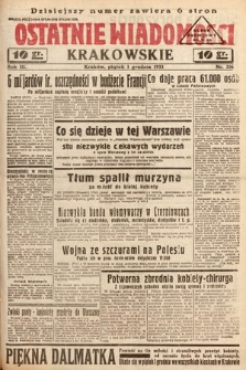 Ostatnie Wiadomości Krakowskie. 1933, nr 336