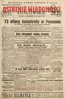 Ostatnie Wiadomości Krakowskie. 1933, nr 353