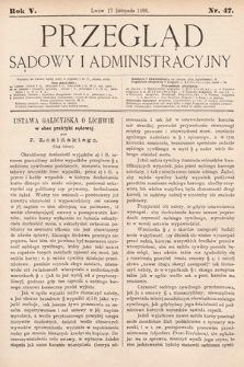 Przegląd Sądowy i Administracyjny. 1880, nr 47