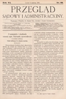 Przegląd Sądowy i Administracyjny. 1881, nr 23