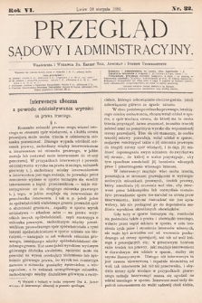 Przegląd Sądowy i Administracyjny. 1881, nr 32