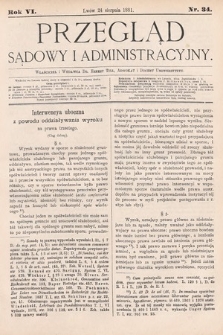 Przegląd Sądowy i Administracyjny. 1881, nr 34