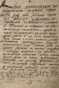 „Liber perceptorum et expositorum censuum emptorum pro mille florenis doctoris Benedicti Cossminensis”