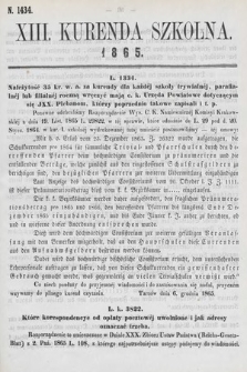 Kurenda Szkolna. 1865, kurenda 13