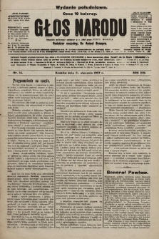Głos Narodu : dziennik polityczny, założony w r. 1893 przez Józefa Rogosza (wydanie poranne). 1907, nr 14