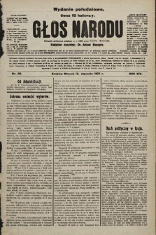 Głos Narodu : dziennik polityczny, założony w r. 1893 przez Józefa Rogosza (wydanie poranne). 1907, nr 20