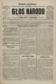 Głos Narodu : dziennik polityczny, założony w r. 1893 przez Józefa Rogosza (wydanie poranne). 1907, nr 412