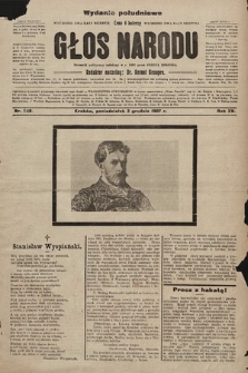 Głos Narodu : dziennik polityczny, założony w r. 1893 przez Józefa Rogosza (wydanie poranne). 1907, nr 548