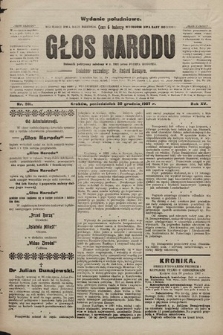 Głos Narodu : dziennik polityczny, założony w r. 1893 przez Józefa Rogosza (wydanie poranne). 1907, nr 591