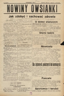 Nowiny Owsianki : treść poświęcona ochronie zdrowia i życia ludzkiego oparta na konkretnych danych naukowych. 1938 