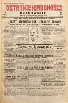 Ostatnie Wiadomości Krakowskie : gazeta codzienna dla wszystkich. 1932, nr 187