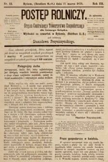 Postęp Rolniczy : organ przemysłowo-gospodarczy prowincyi szlaskiej. 1879, nr 13