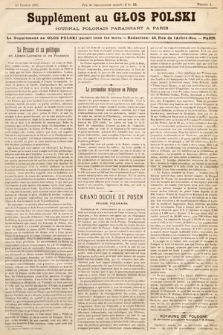 Supplément au „Głos Polski”, Journal Polonais Paraissant à Paris. 1887, nr 4