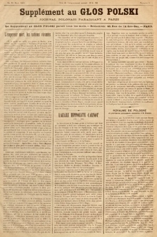 Supplément au „Głos Polski”, Journal Polonais Paraissant à Paris. 1888, nr 9