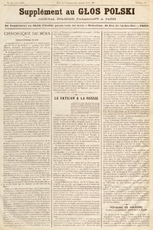 Supplément au „Głos Polski”, Journal Polonais Paraissant à Paris. 1888, nr 10