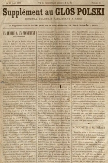 Supplément au „Głos Polski”, Journal Polonais Paraissant à Paris. 1888, nr 14