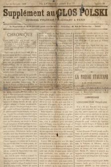 Supplément au „Głos Polski”, Journal Polonais Paraissant à Paris. 1888, nr 18