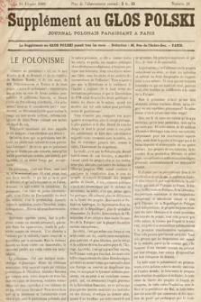 Supplément au „Głos Polski”, Journal Polonais Paraissant à Paris. 1889, nr 20