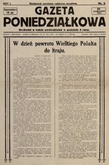 Gazeta Poniedziałkowa. 1924, nr 3