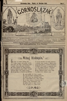 Górnoślązak : pismo dla ludu katolickiego. 1888, nr 72