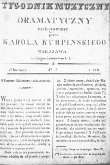 Tygodnik Muzyczny i Dramatyczny. 1821, nr 1