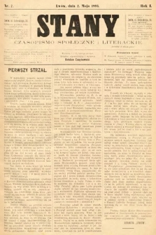 Stany : dwutygodnik społeczny i literacki. 1893, nr 7