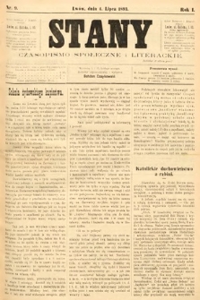 Stany : dwutygodnik społeczny i literacki. 1893, nr 9