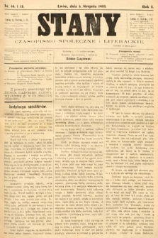 Stany : dwutygodnik społeczny i literacki. 1893, nr 10
