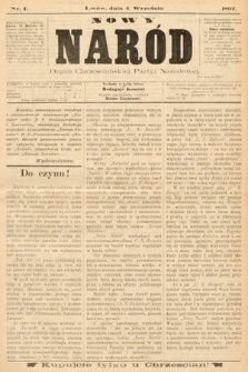 Nowy Naród : organ Chrześcijanskiej Partyi Narodowej. 1897, nr 1