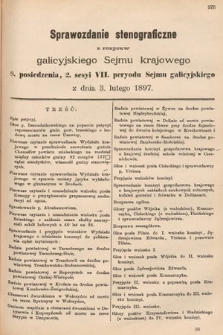 [Kadencja VII, sesja II, pos. 8] Sprawozdanie Stenograficzne z Rozpraw Galicyjskiego Sejmu Krajowego. 8. Posiedzenie 2. Sesyi VII. Peryodu Sejmu Galicyjskiego