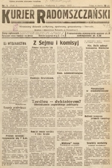 Kurjer Radomszczański : niezależny dziennik polityczny, społeczny i literacki. 1933, nr 1