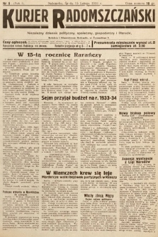 Kurjer Radomszczański : niezależny dziennik polityczny, społeczny i literacki. 1933, nr 9