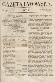 Gazeta Lwowska. 1830, nr 5