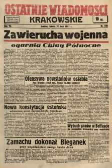 Ostatnie Wiadomości Krakowskie. 1937, nr 210