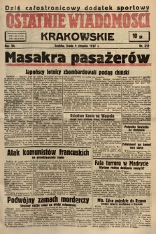 Ostatnie Wiadomości Krakowskie. 1937, nr 214