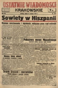 Ostatnie Wiadomości Krakowskie. 1937, nr 223