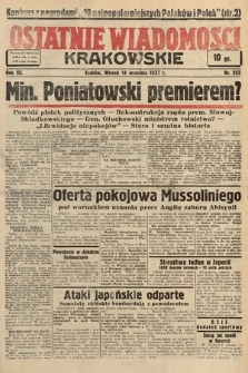 Ostatnie Wiadomości Krakowskie. 1937, nr 255
