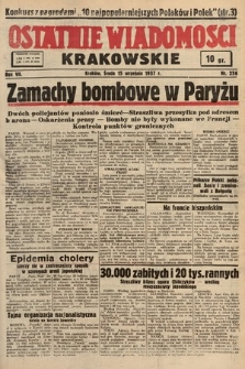 Ostatnie Wiadomości Krakowskie. 1937, nr 256