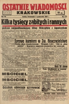 Ostatnie Wiadomości Krakowskie. 1937, nr 275