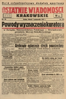 Ostatnie Wiadomości Krakowskie. 1937, nr 276
