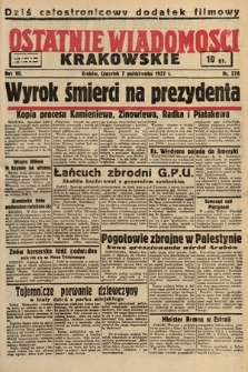 Ostatnie Wiadomości Krakowskie. 1937, nr 278