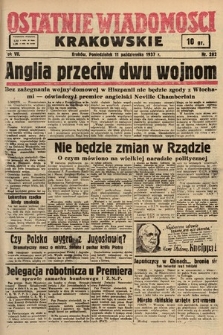 Ostatnie Wiadomości Krakowskie. 1937, nr 282