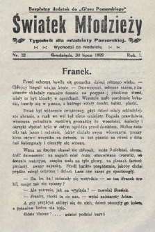 Światek Młodzieży : tygodnik dla młodzieży pomorskiej. 1922, nr 32