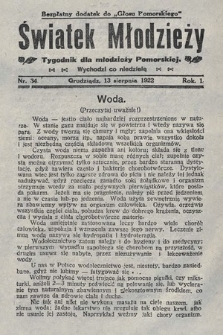 Światek Młodzieży : tygodnik dla młodzieży pomorskiej. 1922, nr 34